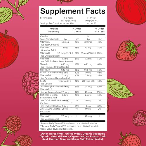 Image of MARYRUTH'S Liquid Morning Multivitamin for Kids | Kids Multivitamin | Immune Support Supplement | Vitamin C | Vitamin D | Essential Nutrients | Vegan | 30-180 Servings | 15.22 fl oz