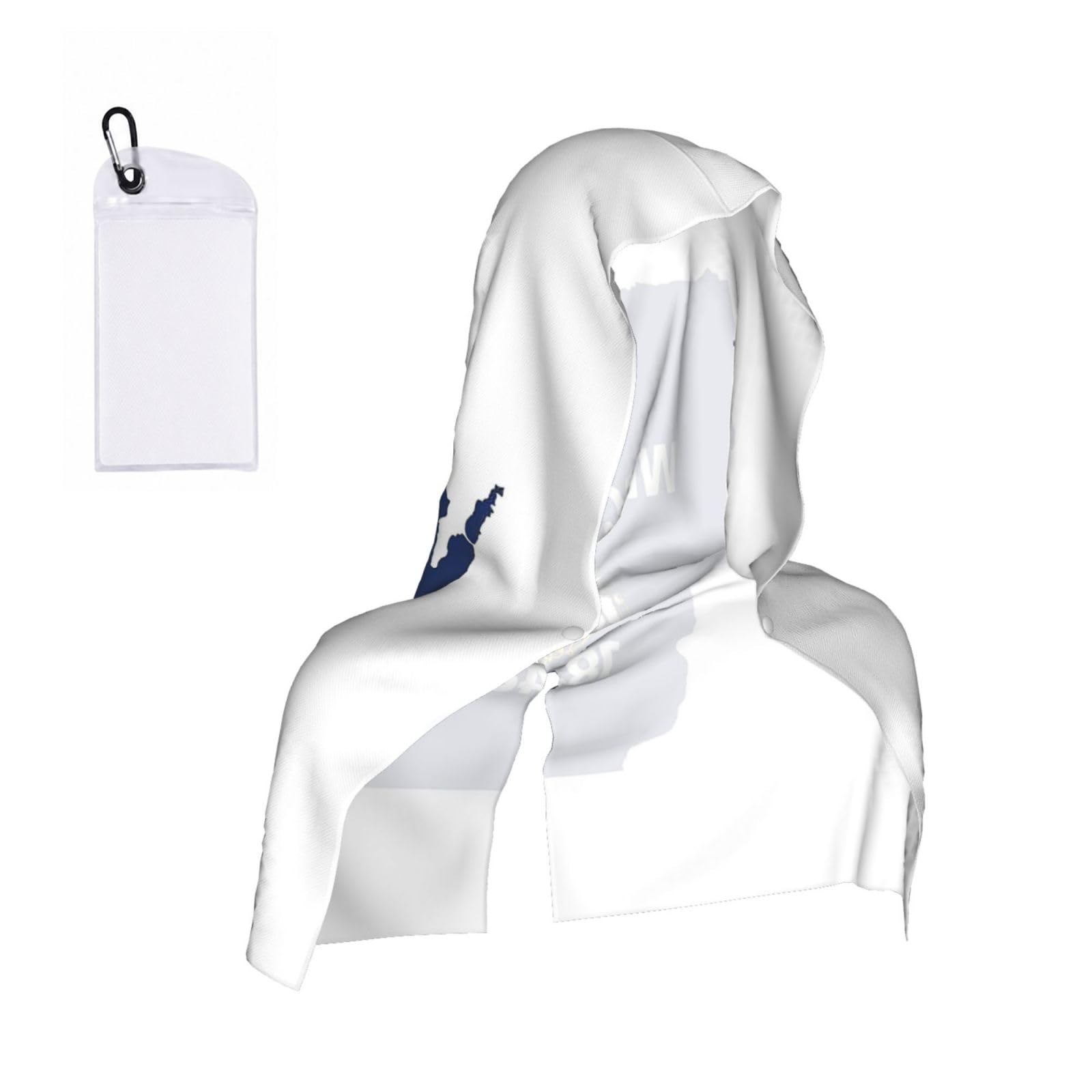 DUWAA Wisconsin State Flag Map Print Cooling Hooded Sports Towel, 30×60cm Quick Drying Summer Cool Head Wrap For Neck And Face