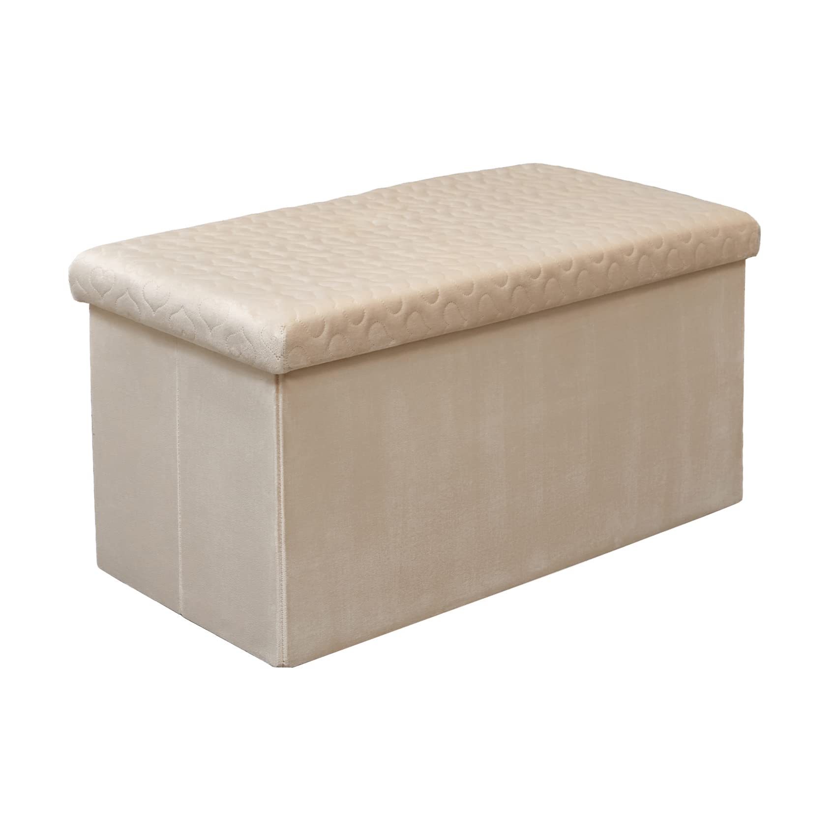 Buy Bonlife Folding Ottoman Storage Box,Velvet Footstool with Storage