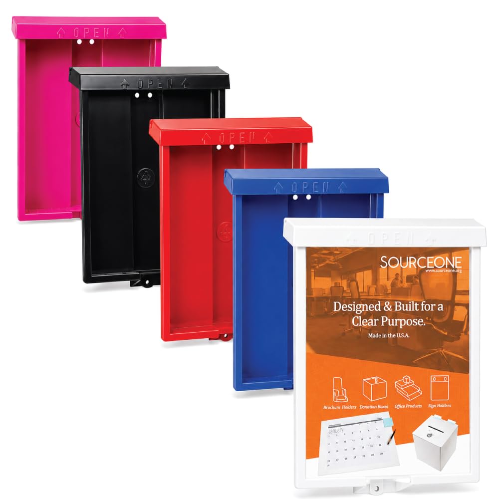 SourceOne 8.5 "x 11" al aire libre de bienes raíces estilo folleto soporte con tapa – color blanco – resistente a los rayos UV