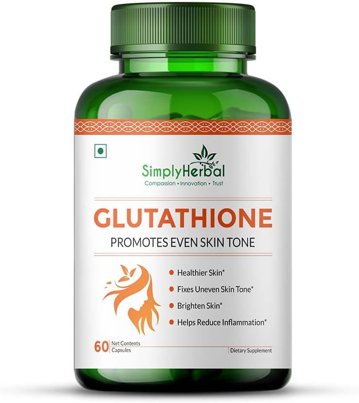 - L Glutathione 1000mg Capsules With Vitamin C & E for Immune Support, Healthy Radiant Skin Glowing, Antioxidant Support, Grape Seed Extract & Biotin - 60 Veg Capsules, 80 grams
