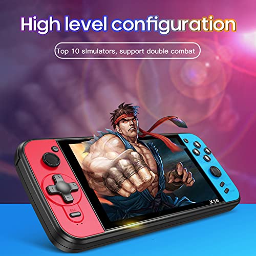 Console de jogos portátil, clássico nostálgico de 16,5 cm, console de videogame duplo 8G embutido 50