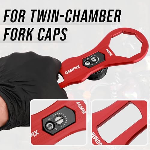 Image of 46mm 50mm Fork Cap Wrench for Octagonal Motorcycle Fork Tube Cap Bolts Install and Removal Tool (Red)
