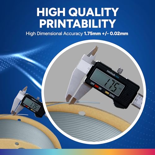 Image of OVERTURE PLA Plus (PLA+) Filament 1.75mm, Stronger & More Durable, Professional Toughness 3D Printer Filament 1kg (2.2lbs), High Precision + /- 0.02mm, Tangle-Free (Light Gray)