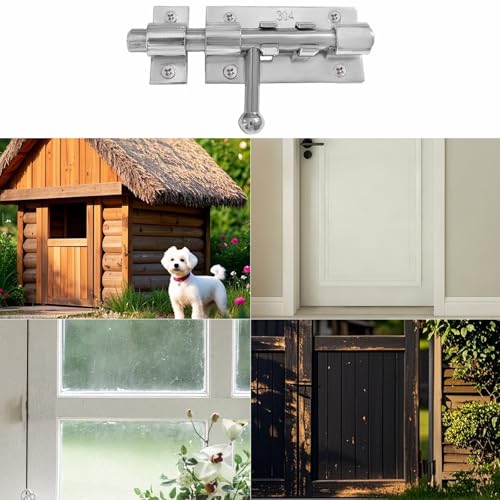 Image of 4 Inch Slide Barrel Bolt Latch Door Slide Lock Heavy Duty Gate Latches