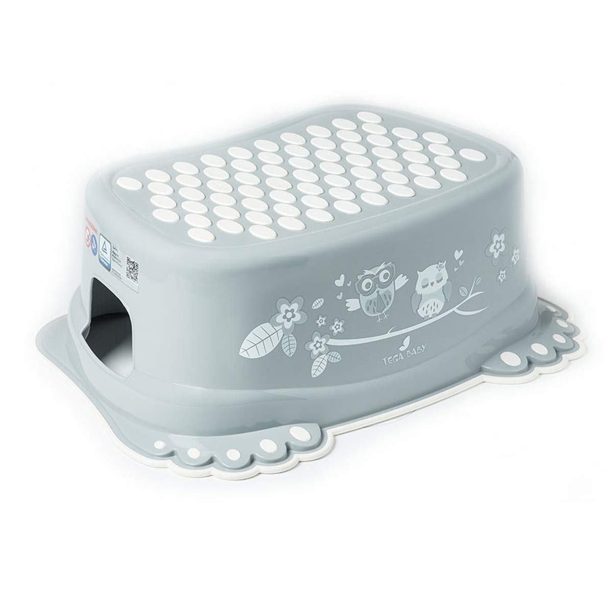Tega Baby Owls Grey Safe Non-Slip Step Stool For Children Training Toilet For Toddlers Potty – Grey Owls