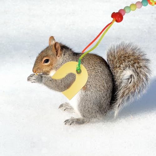 Image of Bearded Dragon Leash & Harness 3 Size, Adjustable Leather Lizard Reptiles Harness Leash for Guinea Pig,Chameleon and Other Small Animals-Yellow