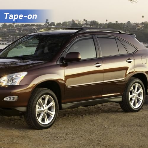 Image of Window Visors Rain Guards Shield for 2004-2009 Lexus RX330 RX350 RX400h, Out-Channel Window Vent Wind Deflectors Visors Shades