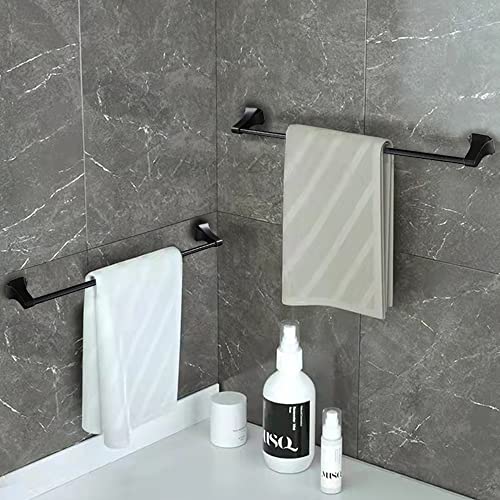 Barre porte-serviettes noir mural support drap de bain et torchon