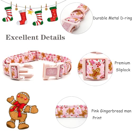 Collier de Noël pour chien de taille moyenne ajustable rose - 3