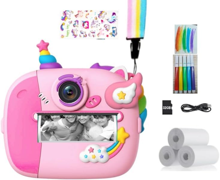 Wootoyz Kids Camera Instant Print, Toys for 3 4 5 6 7 Year Old Girls Gifts Unicorn Gifts for Girls Toys Age 3 4 5 6 Birthday Presents for 3-12 Year Old Girl Digital Camera for Kids Toddler Gifts - Image 5