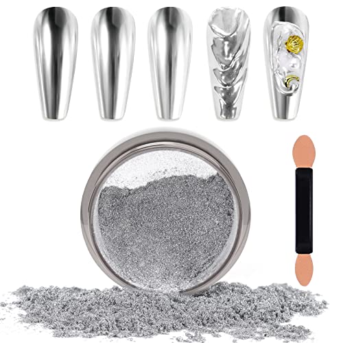 Laza Chrome Nail Powder Mirror Effect Metallic Dust Holographic Glitter Glazed Manicure Decoration Reflective Pigment for DIY Gel Polish Nail Art, Resin Craft,...