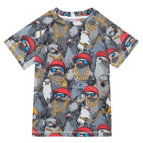 Cool Pigeon Gangster Girl Bathing Suit Sun Protection Baseball Shirts Swimwear Beach Tops 3T
