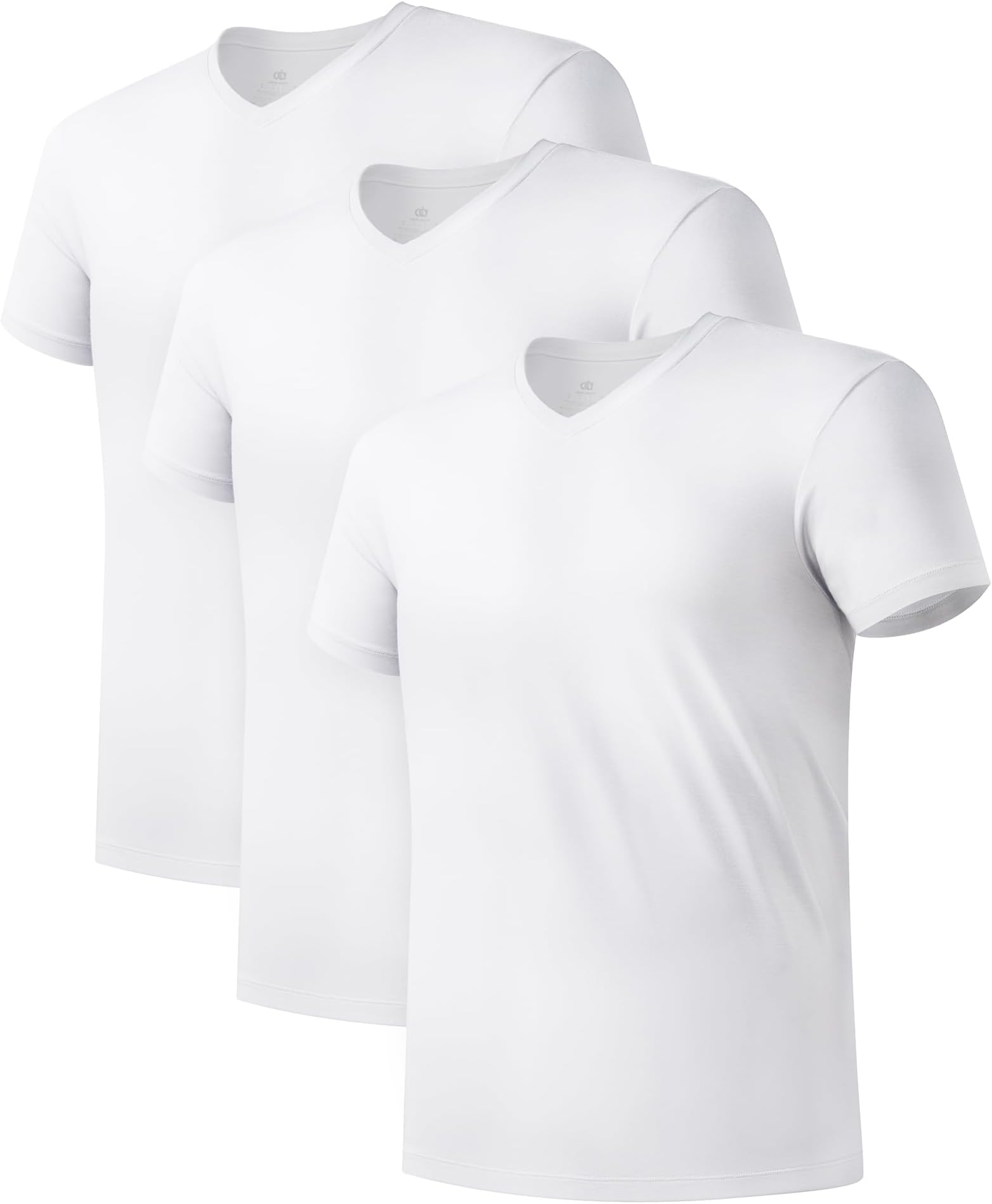 Men's Undershirts Micro Modal Ultra Soft T-Shirts Stretch Moisture-Wicking Crewneck/V-Neck Tees for Men, 3-Pack