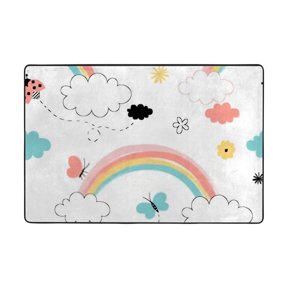 Tapis arc-en-ciel en velours corail et coton stretch haut de gamme