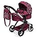 Produktbild Bayer Design 17023AA Puppenwagen Xeo mit Tasche, höhenverstellbarer Griff, Schwenkschieber, wandelbar als Puppenjogger, bewegliche Vorderräder, integrierter Korb, Bordeaux, Rosa