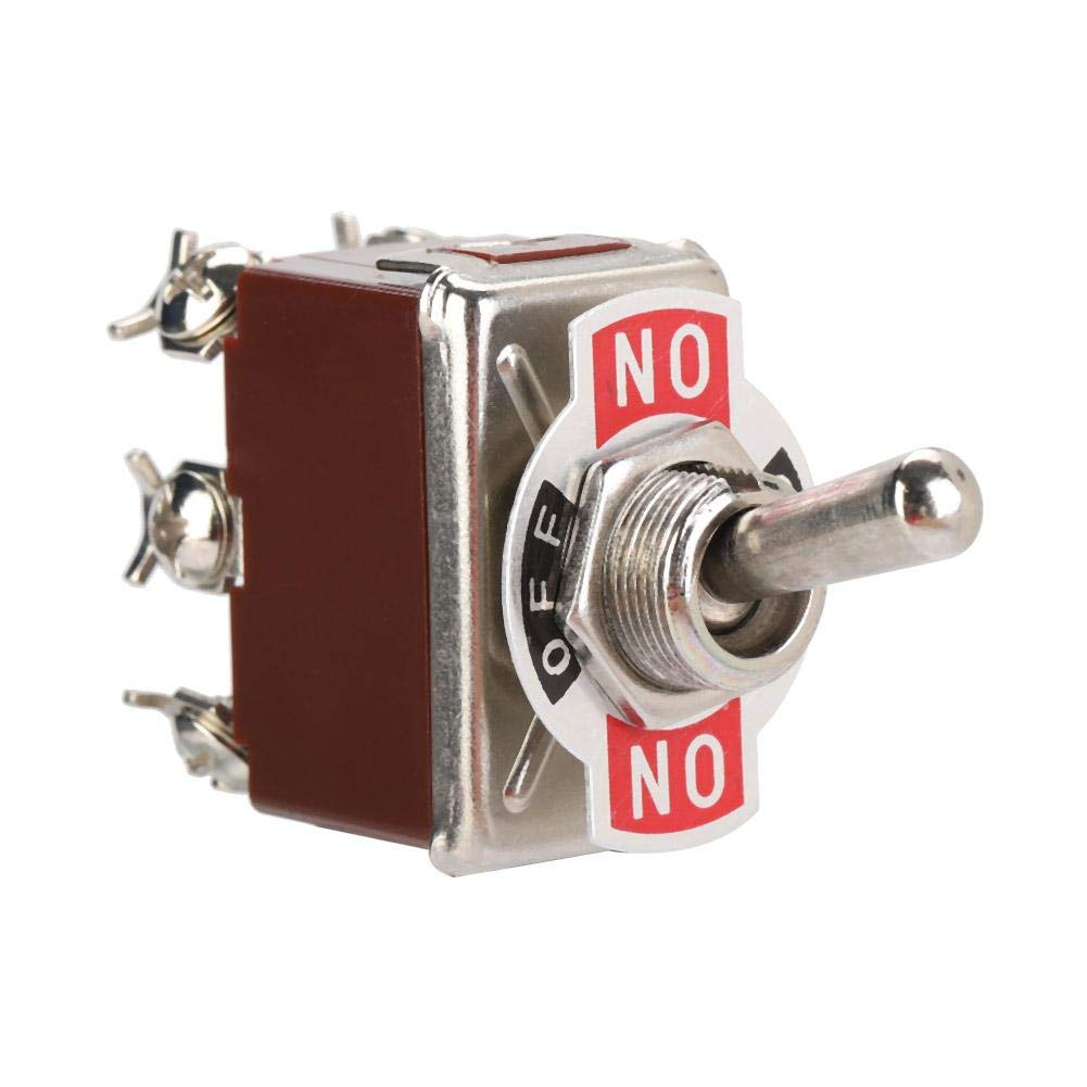 Tuimelschakelaars, 10 stuks kortstondig 3 standen (AAN-UIT-AAN) DPDT-type 6 mm met 6-pins schakelaarafdekking voor instrumentenpaneel huishoudapparaat, momentschakelaar