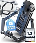 BÜCHEL Sekura Lucchetto Bici 85 cm – Catena Bici per E-Bike, Moto, Monopattino, Passeggino – Lucchetto Antifurto Bicis in Acciaio Temperato con Supporto & 3 Chiavi – Fissaggio Sicuro al Telaio