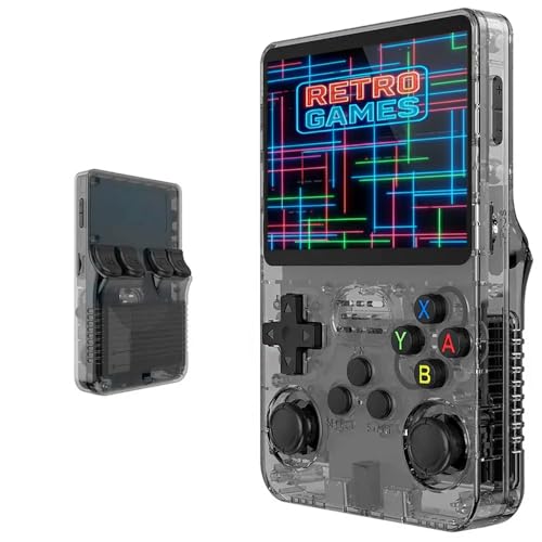 R36S Consola Retro portatil 2026, Compatible con +20000 Juegos PSP, N64, NDS, SuperN, GameB, GBA, NeoG, PS1... Pantalla a Color de Calidad IPS, Miniconsola Arcade (Incluye Tarjeta) Negro