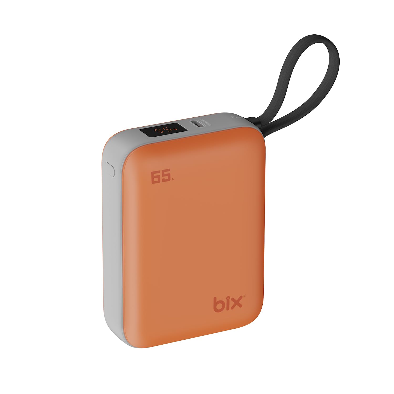 Bix PB120 20000mAh PD 65W Cep Boyu Kompakt Tasarımlı Dijital Göstergeli Powerbank Taşınabilir Süper Hızlı Şarj Cihazı (Turuncu)