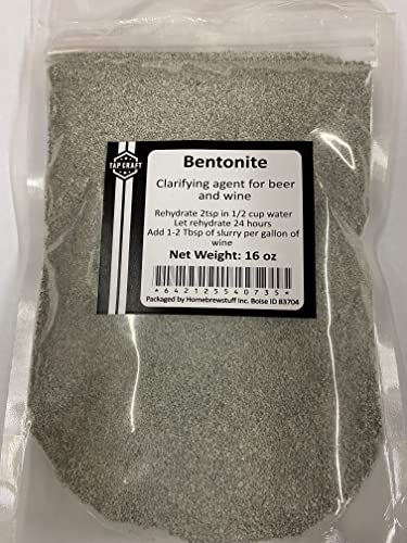 Bentonite for Wine Making: Ultimate Clarifier for Perfect Homemade Wine 6 Tapcraft - 1LB Bentonite for Wine Making - Clarifying Agent for Home Wine Making - Make Your Own Wine at Home