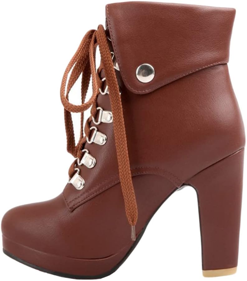 Amazon | [LSDZW] 編みあげブーツ ミディアムブーツ 22.0cm