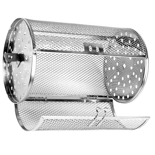 GANAZONO Stainless Steel Rotisserie Basket for Air Fryer Durable Kitchen Accessory for Baking and Grilling Nuts and Meat Food Grade Design with Secure Locking Mechanism