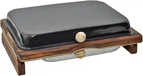 Tábua Inteligente Para Churrasco Corte de Carne Com Bandeja E Tampa Reservatório de Gordura 39x29cm (PRETO)