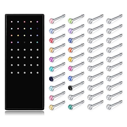 Zolure 22G 316L Stainless Steel Nose Pin Bone Studs Body Piercing Jewelry Set #TOP1