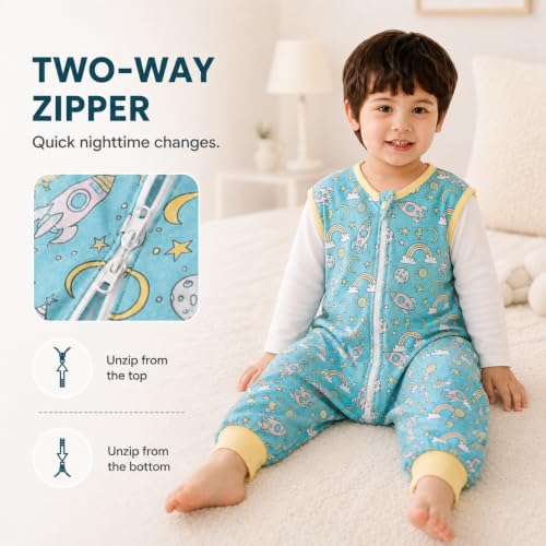 Image of HOMEAL Sleep Sack with Feet,Summer Toddler Sleep Sacks 2t-3t sleep sack toddler,Toddler Sleeping Sack with Legs,sleeveless sleep sack baby, Toddler Sleep Sacks Baby for Early Walkers,12months-7T