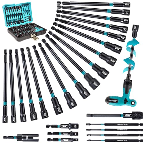 LIBRATON 27PCS Magnetic Nut Driver Set Ratcheting T Handle Metric&SAE