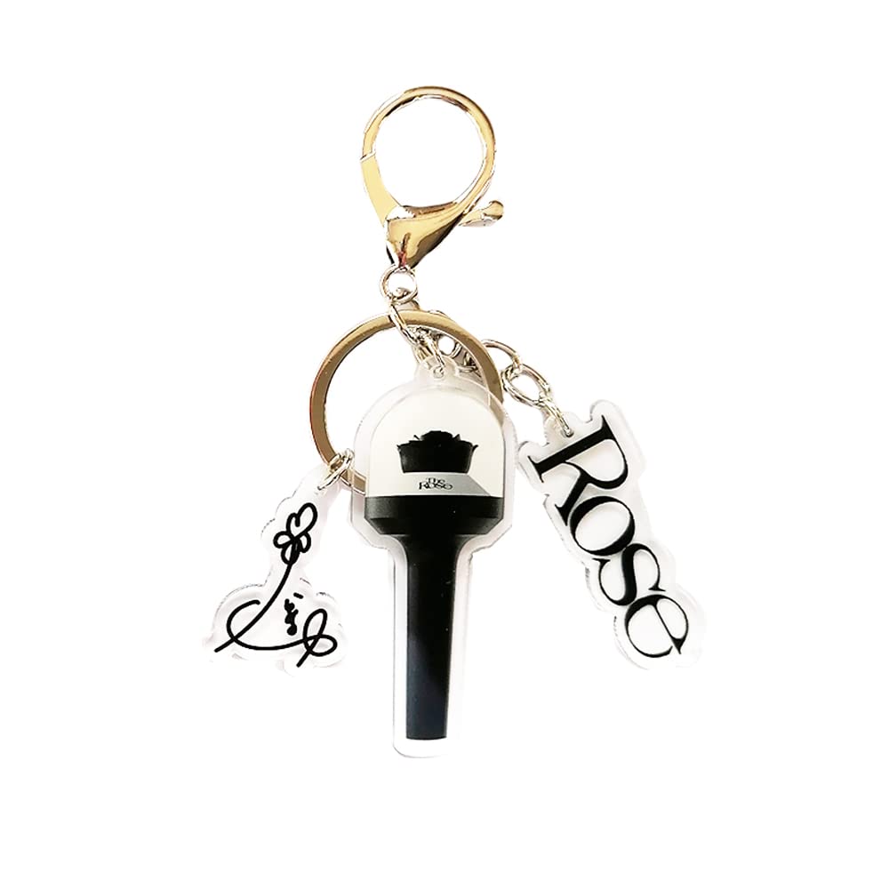 KPOP Rose Light Stick Keychain Idol Stick Light Key Chain Keyring Bag Accessories