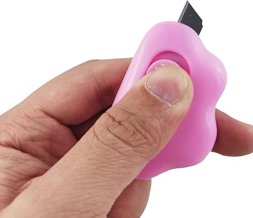 Miniatura 4 de GXXMEI 24 cuchillos de utilidad en forma de nube, cortador de caja retráctil, abrecartas, cortador de papel portátil con agujero para llavero