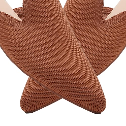 Image of Tilocow Knit Mules Office Slip on Loafers Business Casual Flats for Women