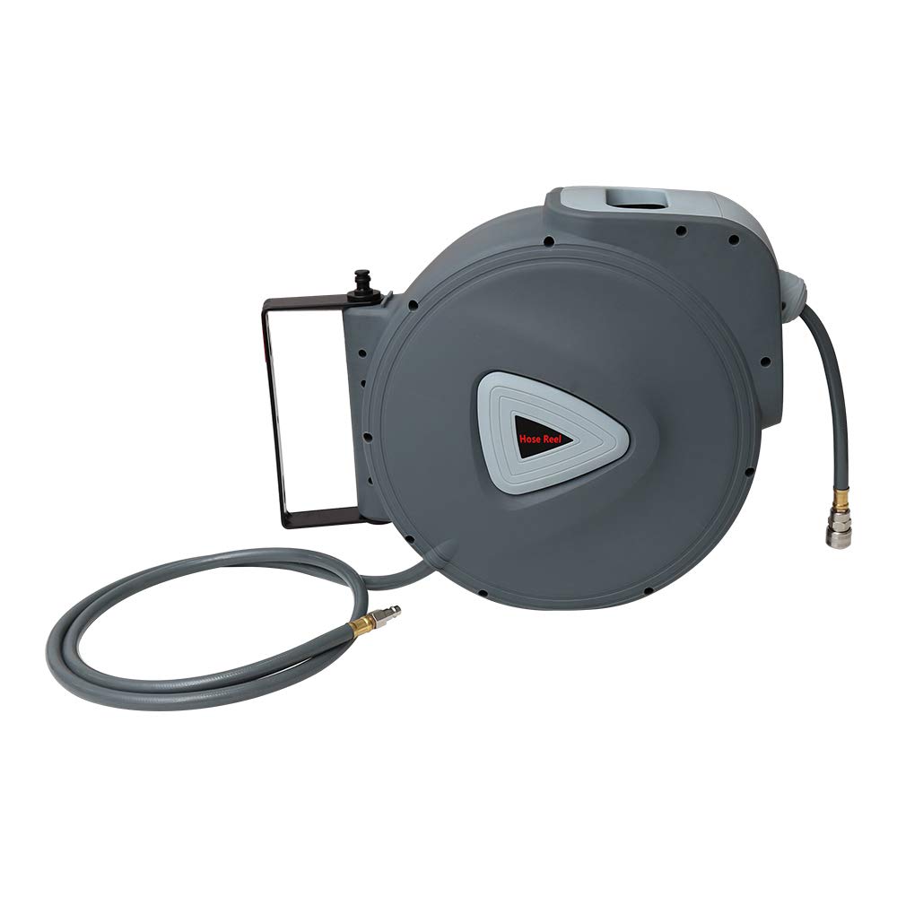 Gimisgu Wąż pneumatyczny, zwijacz automatyczny, 30 m, przyłącze 1/4", zwijacz węża, bęben na wąż ścienny, uchwyt na wąż 180°