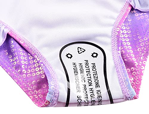 Image of Hilor Girl's Two Piece Swimsuits Long Sleeves Rashguard UPF 50+ Tankini Set Bathing Suits