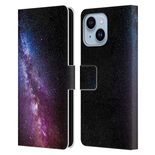 Étui portefeuille en cuir iPhone 14 Plus Ciel Nocturne housse clapet Patrik Lovrin