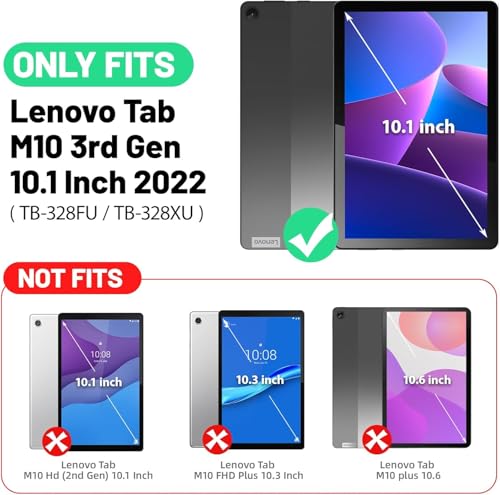 Image of TGK Multi Protective Wallet Leather Flip Case Cover for Lenovo Tab M10 FHD 3rd Gen 10.1 inch TB328FU TB328XU, Blue