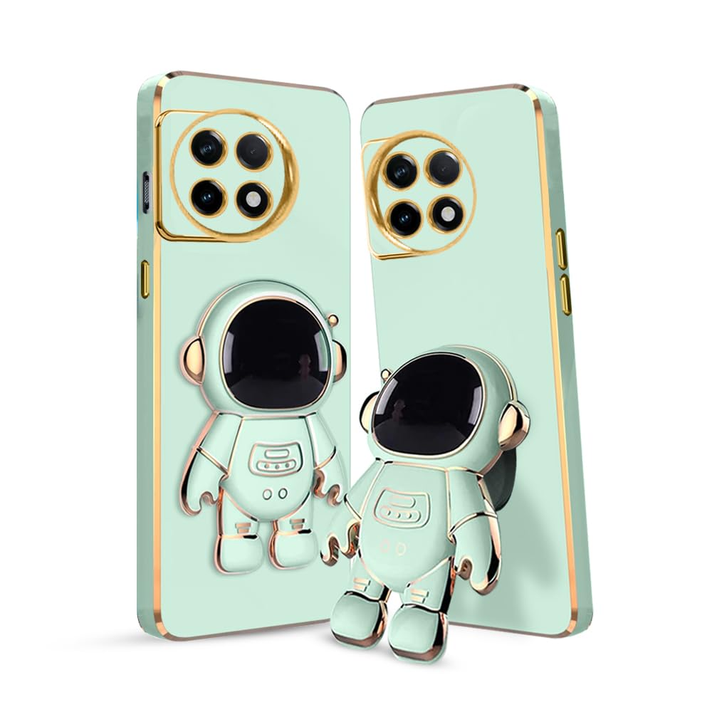 KARWAN®️ 3D Astronaut with Folding Stand Back Cover Case Compatible for OnePlus 11 5G | Slim electroplated case | Stand case | Soft TPU | Space Astro Theme | Camera Protection-Mint (B0C7L727JF) Amazon Price History, Amazon Price Tracker