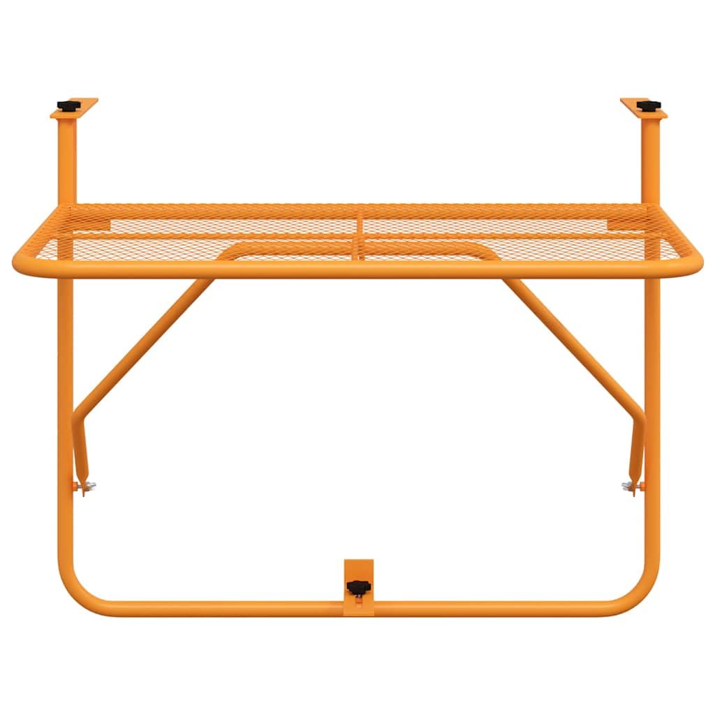 Tavolo da balcone giallo, 60 x 40 cm, in acciaio, pieghevole, salvaspazio, resistente alle intemperie, per terrazza, giardino, balcone, veranda, ideale per mangiare, barbecue, picnic, feste