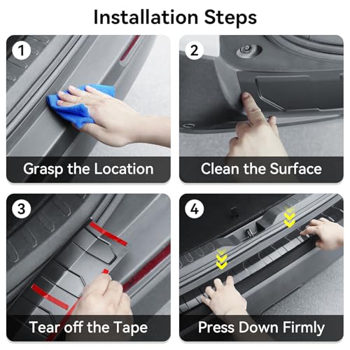 Image of Rear Bumper Protector Compatible with Subaru Crosstrek 2024 2025 2026 Car Accessories ABS Plastic Material Matte Black Non-Slip Scratch-Resistant Trunk Door Protector