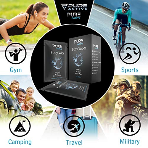 Image of Shower Body Wipes, 60 Individually Wrapped Personal Hygiene Body Wipes for Women and Men, Keep Clean After Gym Travel Camping Outdoors Sports