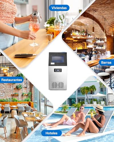 Miniatura 9 de Creworks Maquina Para Hacer Hielo 59kg 24h Maquina De Hielo 36pcs Con Capacidad De Almacenamieto 10kg Máquina De Cubito De Hielo Para Bares, Restaurante Y Cafetería