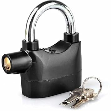 iWin Security Alarm Lock with Electronic Touch Siren Alarm Security Lock for Home/Door/Bike/Cars/Office 110dba Safety Lock (Black)