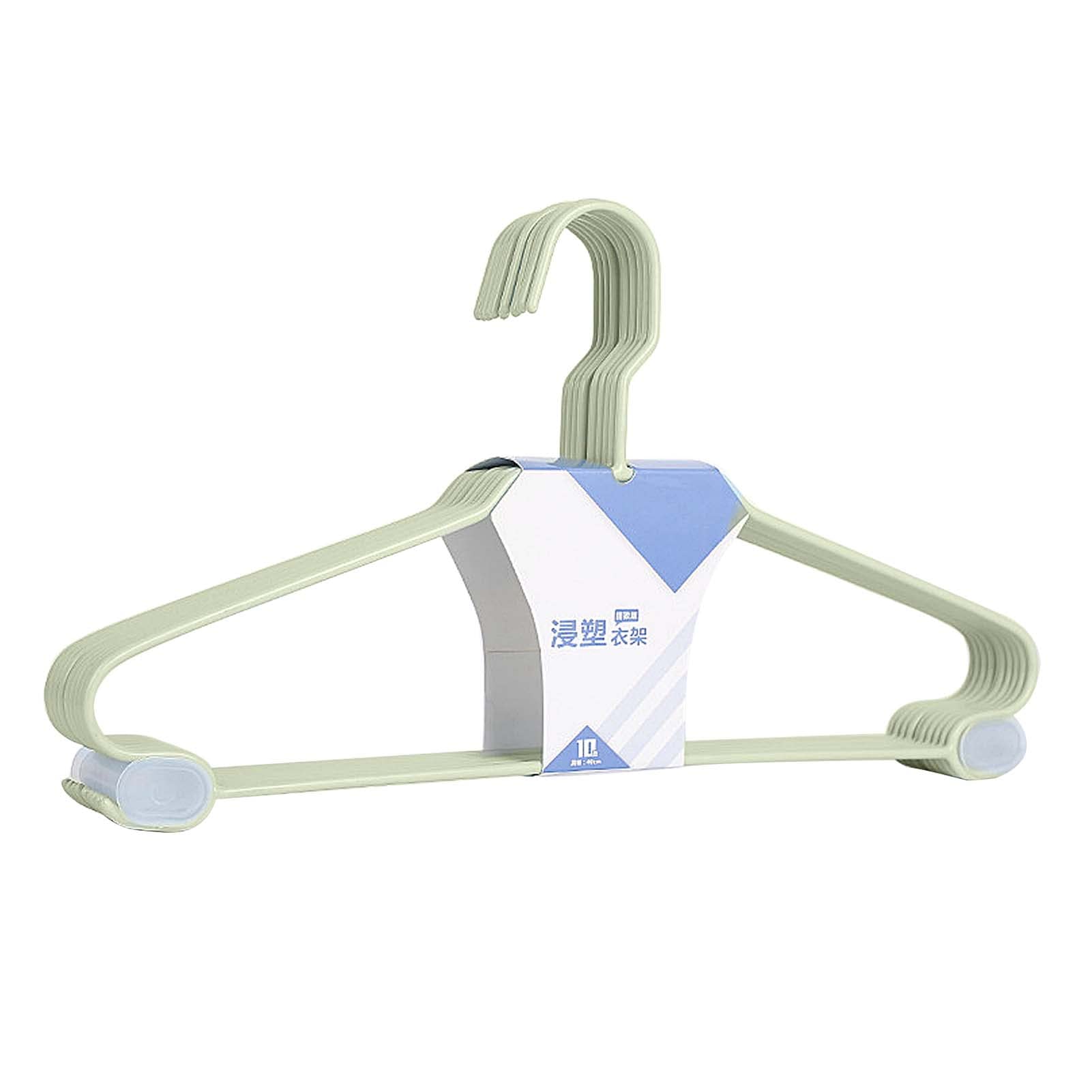 Lot de 10 cintres en métal de 43 cm avec barre pantalon et encoches en 3 couleurs