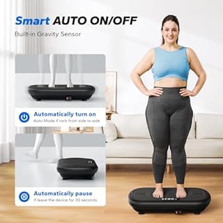 MERACH Powerful Vibration Plate Exercise Machine for Weight Loss and Shaping, 13 mm Large Amplitude, 200 kg Weight Capacity, Silicone Pedal, Built-in Bluetooth Speaker (Black)