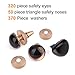 KUUQA 320 Pieces Colorful Plastic Safety Eyes Craft Eyes with 50 Pieces Safety Noses and 370 Pieces Washers for Doll, Puppet, Plush Animal Making