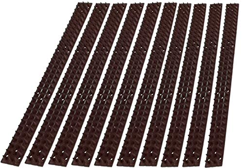 Preisvergleich Produktbild 10 Paneele Taubenabwehr Vogelabwehr Vogelspitzen Spikes Taubenspikes Schwalbenabwehr - Anti-Einbruch Kletterschutz - Tierabwehr für Zäune, Mauern, Balkon - Kunststoff -braun- je 50cm Paneele