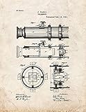 Aspecto antiguo. Telescopio de impresión de patente de aspecto antiguo (8\" x 10\") M11330