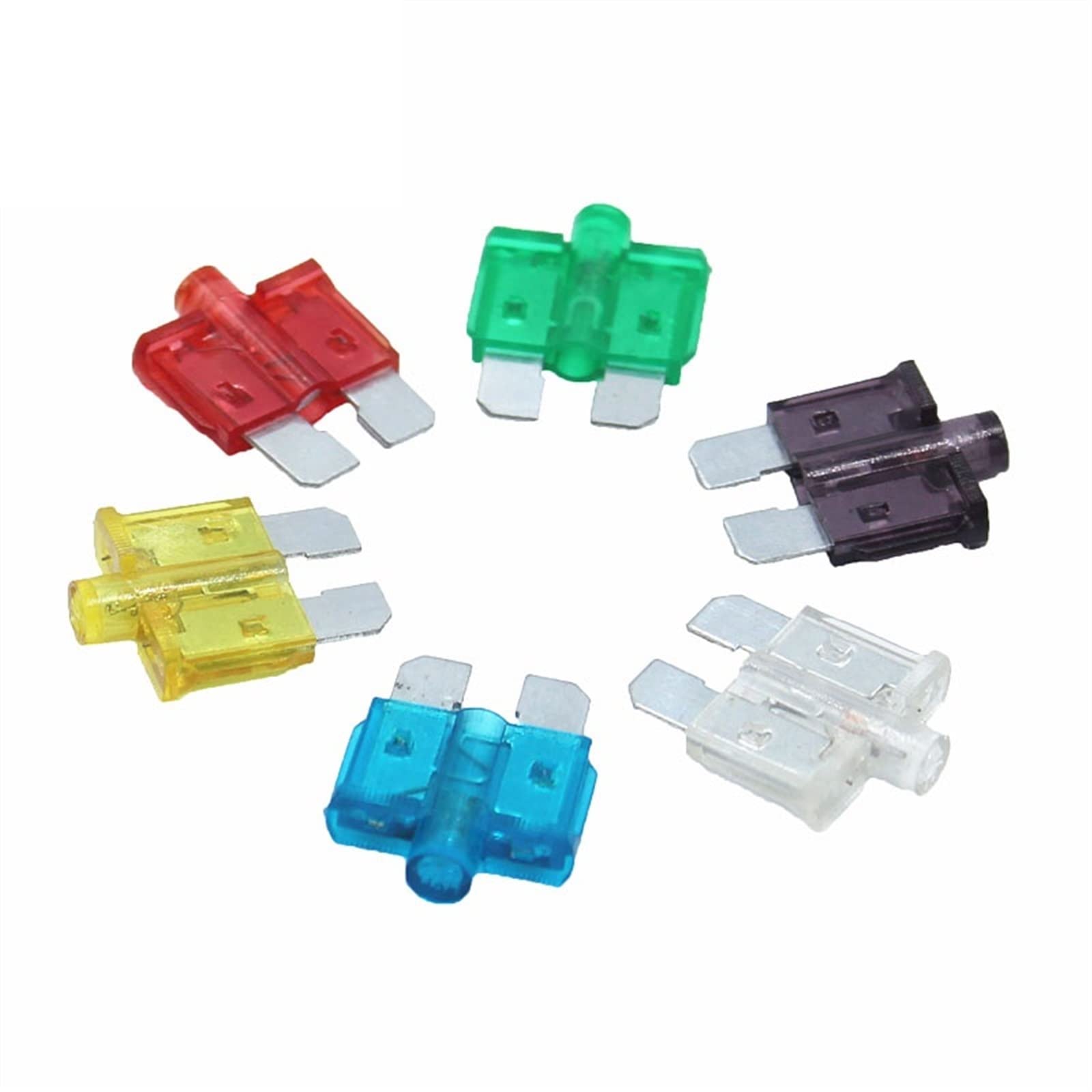 100 Uds 5A 10A 15-40A Insertos de fusibles automáticos de tamaño Mediano tabletas de Seguro de Coche Fusible Mediano con lámpara Insertos de Coche Fusible con Caja y Clip (Size : 25A)
